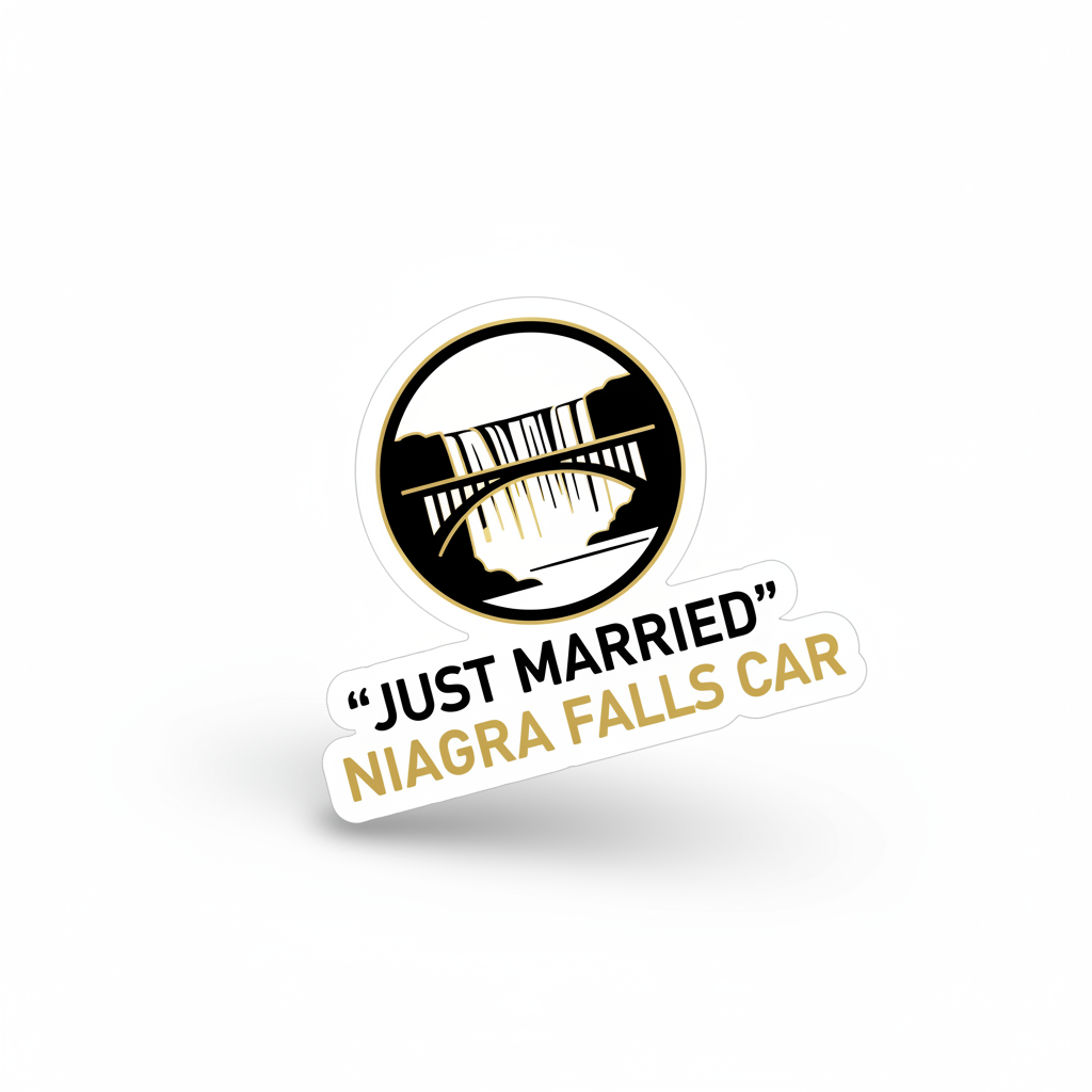 "Just Married" Niagara Falls Car Decal — Niagara Falls Souvenir